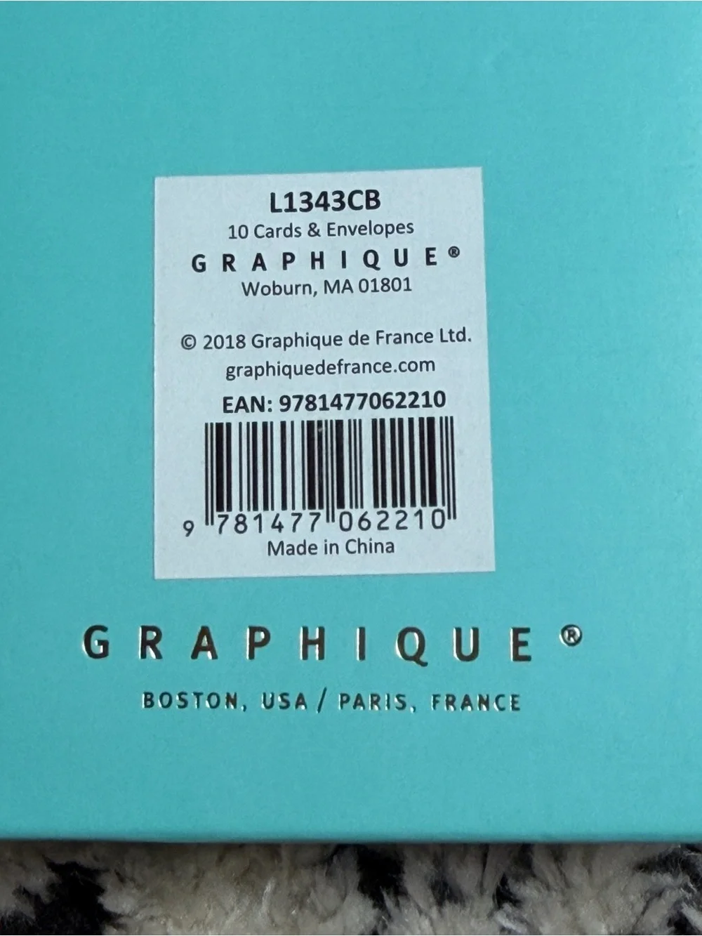 Graphique de France Gold Unicorn Boxed Card Stationery Set note cards whisical